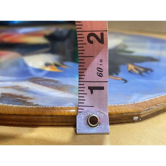 Vintage Patriotic American Flag and Bald Eagle Print Decoupage Wood Hanging Art - Picture 11 of 12